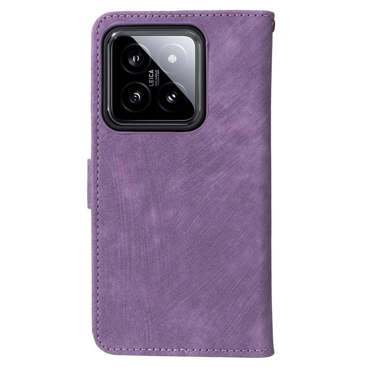For Xiaomi 14 Leather Case RFID Blocking Wallet Magnetic Phone Cover with Strap