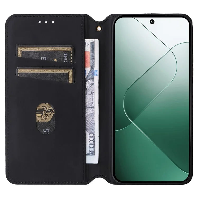 For Xiaomi 14 Case Magnetic Imprinted PU Leather Wallet Phone Cover