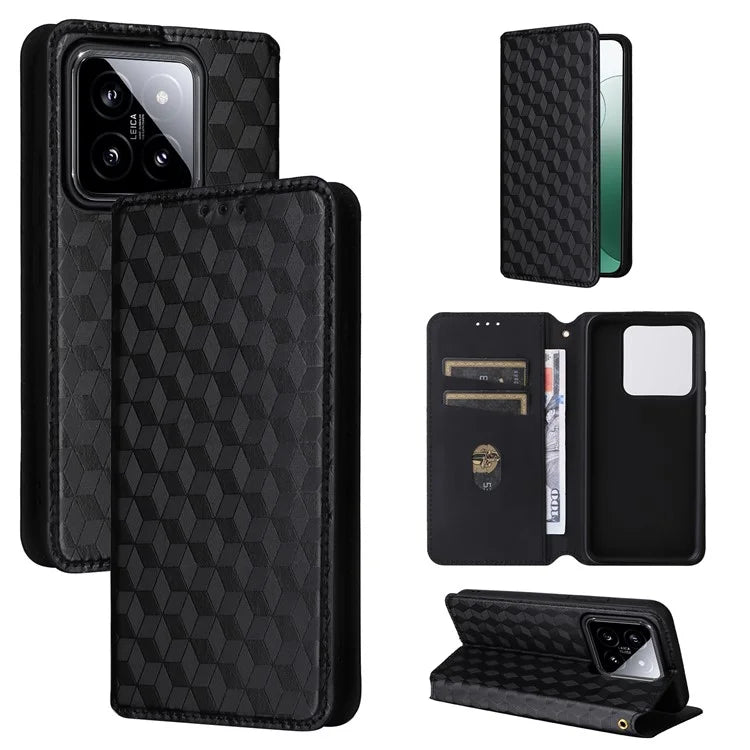 For Xiaomi 14 Case Magnetic Imprinted PU Leather Wallet Phone Cover
