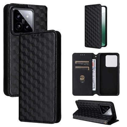 For Xiaomi 14 Case Magnetic Imprinted PU Leather Wallet Phone Cover