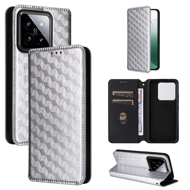 For Xiaomi 14 Case Magnetic Imprinted PU Leather Wallet Phone Cover