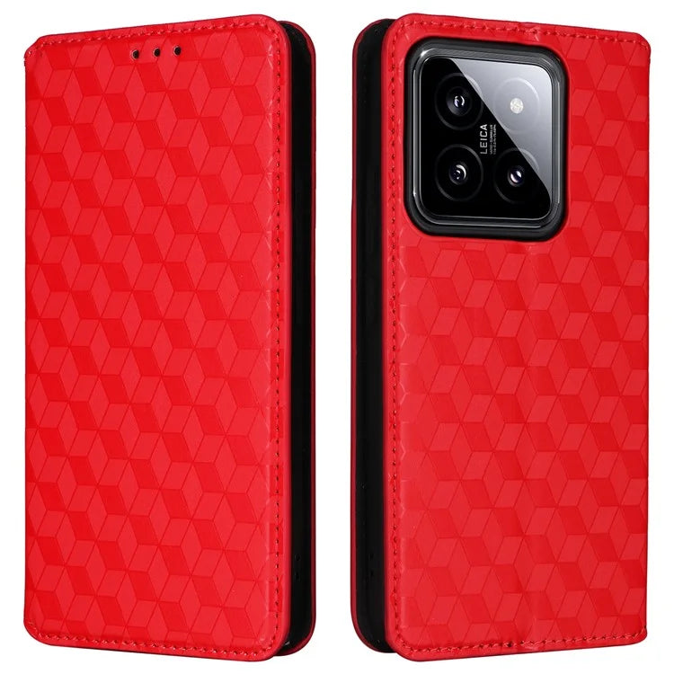 For Xiaomi 14 Case Magnetic Imprinted PU Leather Wallet Phone Cover