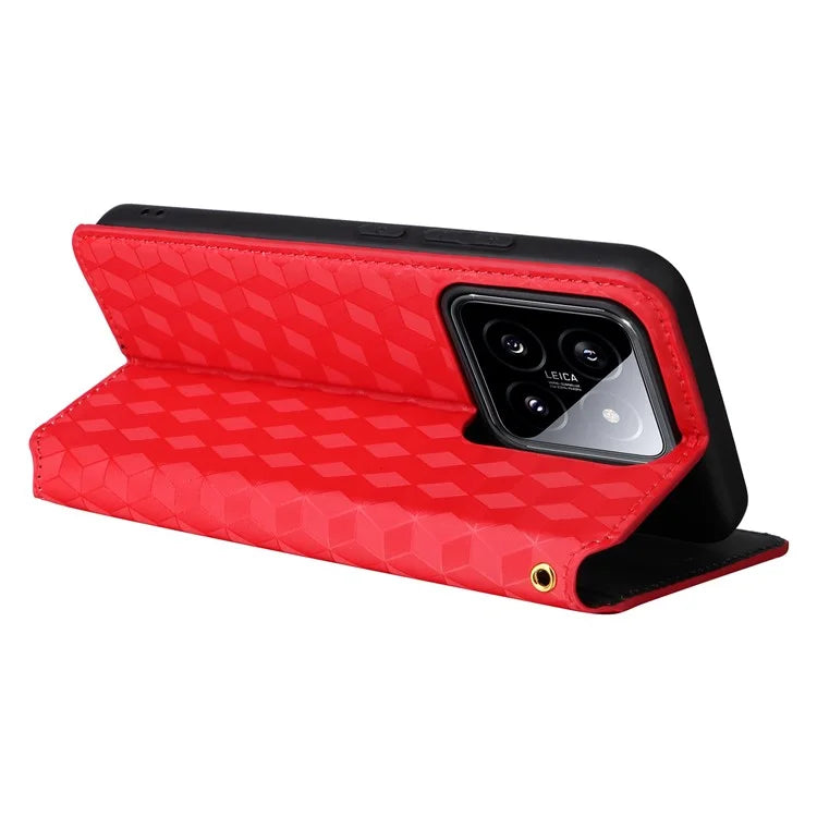 For Xiaomi 14 Case Magnetic Imprinted PU Leather Wallet Phone Cover