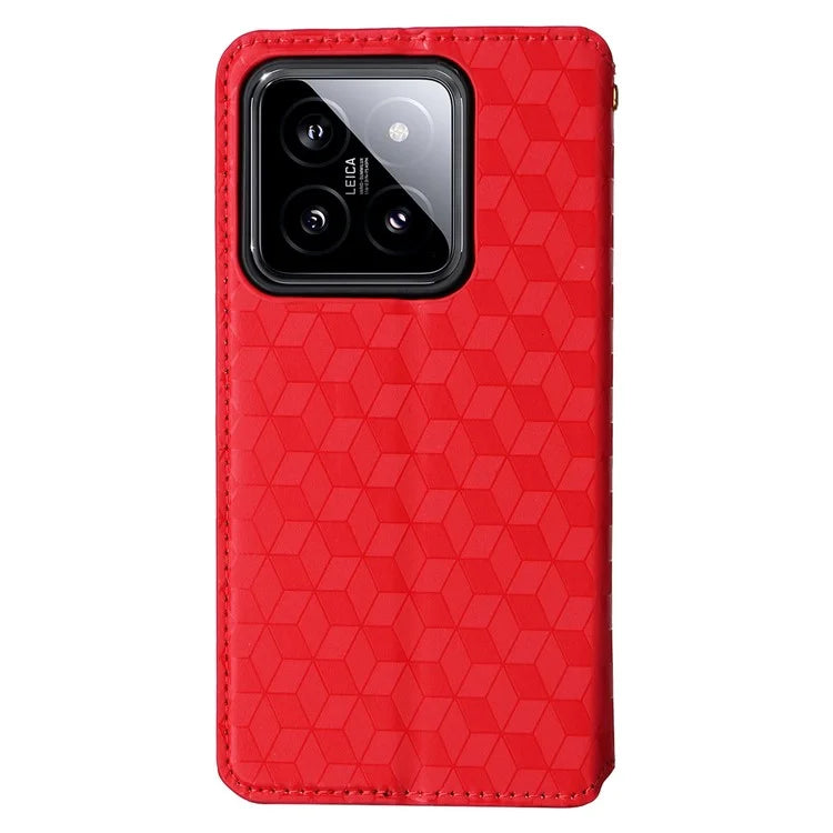 For Xiaomi 14 Case Magnetic Imprinted PU Leather Wallet Phone Cover
