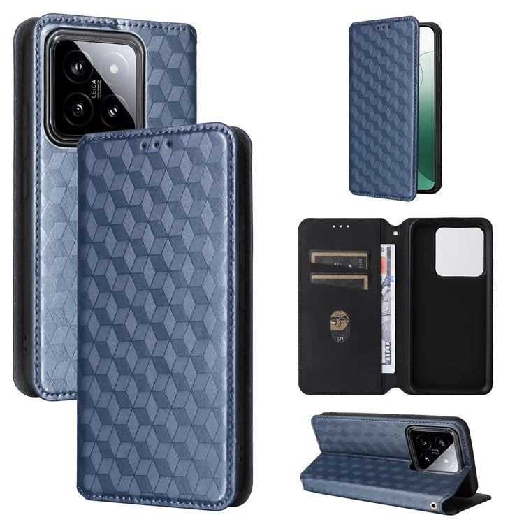 For Xiaomi 14 Case Magnetic Imprinted PU Leather Wallet Phone Cover