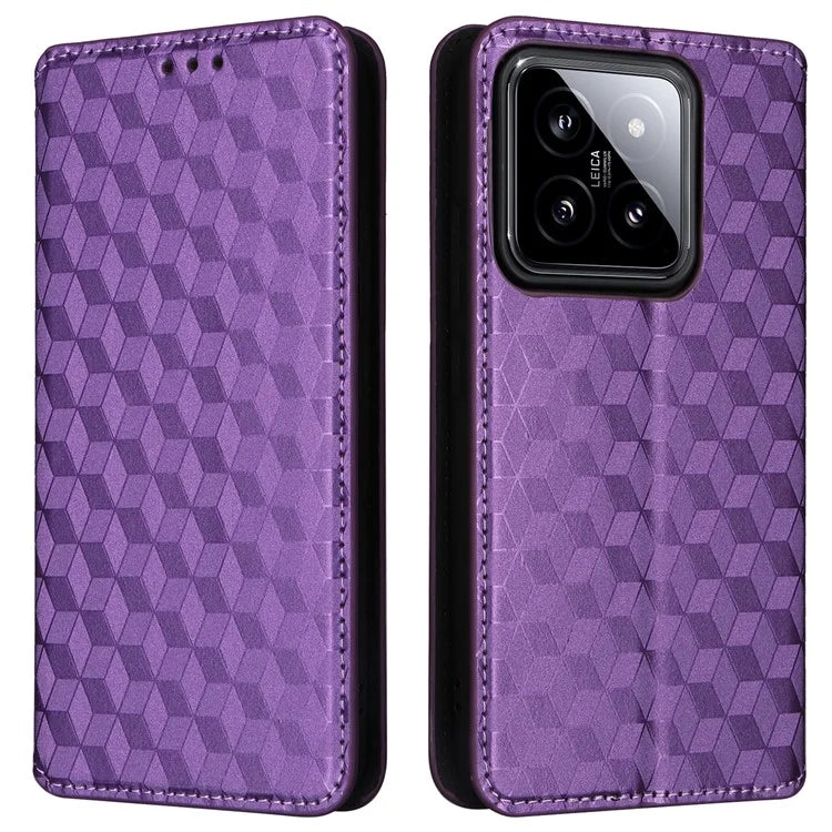 For Xiaomi 14 Case Magnetic Imprinted PU Leather Wallet Phone Cover