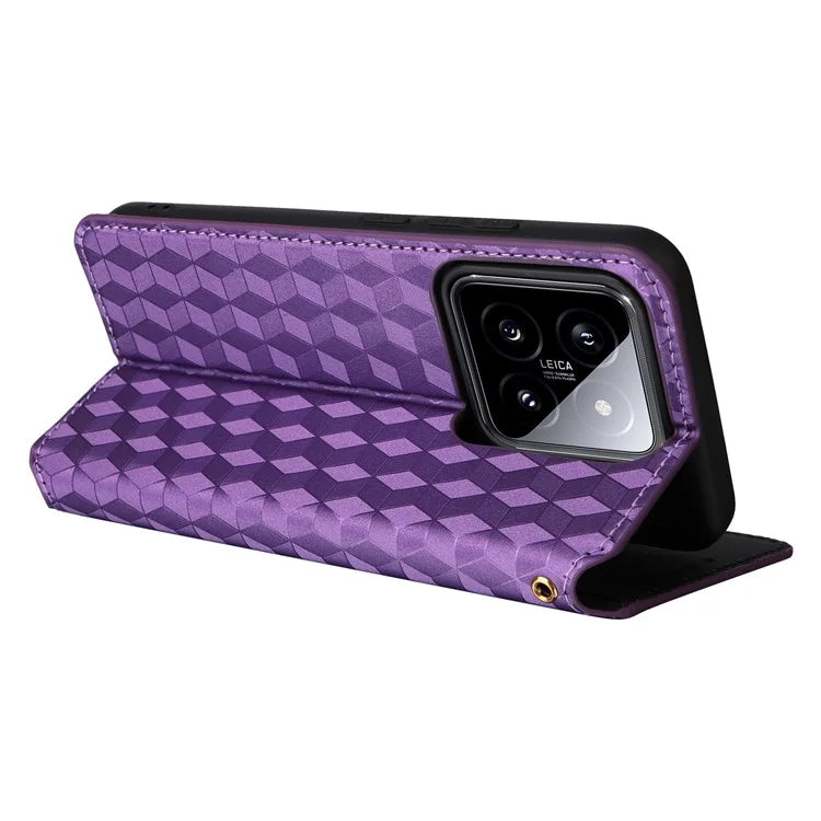 For Xiaomi 14 Case Magnetic Imprinted PU Leather Wallet Phone Cover