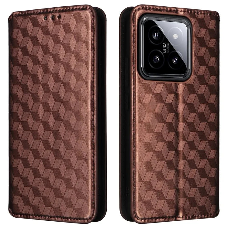 For Xiaomi 14 Case Magnetic Imprinted PU Leather Wallet Phone Cover