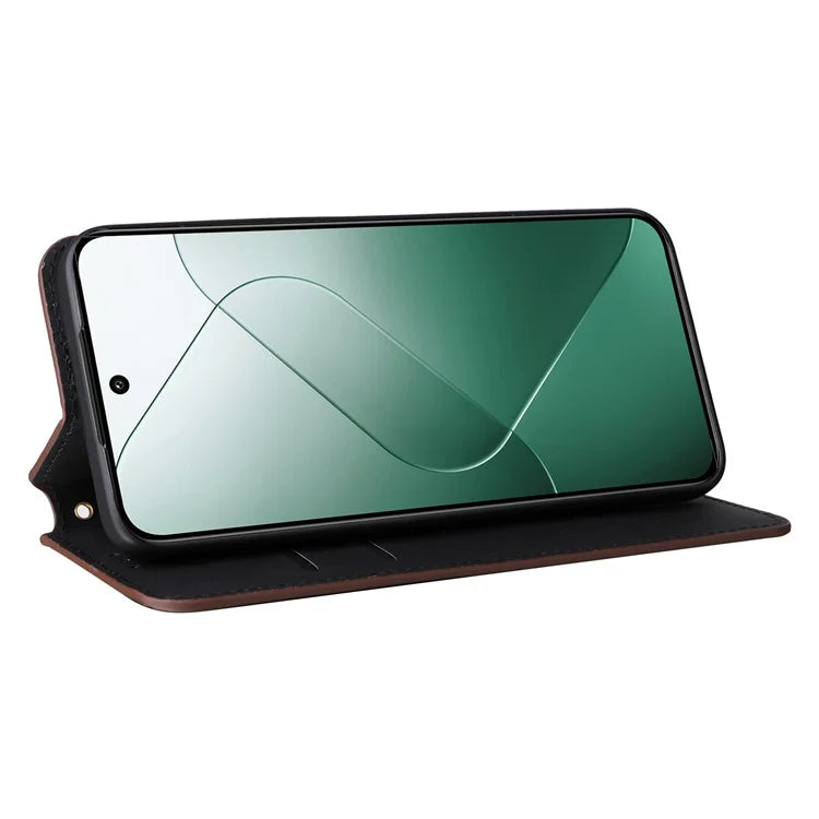 For Xiaomi 14 Case Magnetic Imprinted PU Leather Wallet Phone Cover