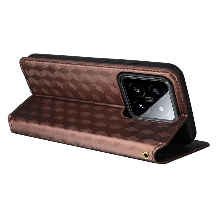 For Xiaomi 14 Case Magnetic Imprinted PU Leather Wallet Phone Cover