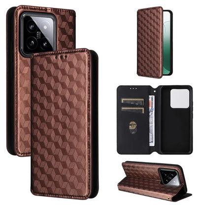 For Xiaomi 14 Case Magnetic Imprinted PU Leather Wallet Phone Cover