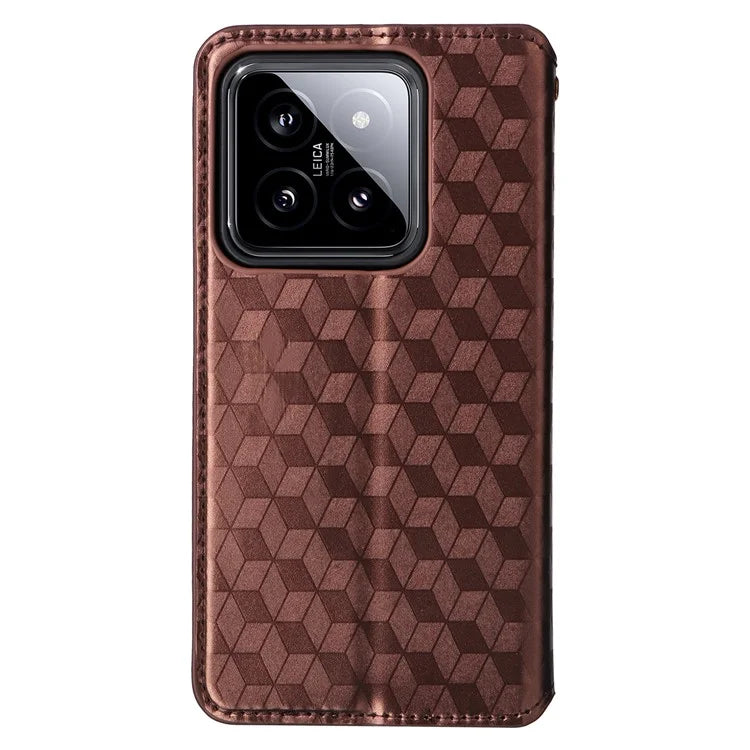 For Xiaomi 14 Case Magnetic Imprinted PU Leather Wallet Phone Cover