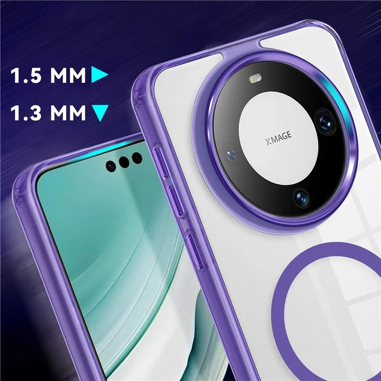For Huawei Mate 60 Pro Case Anti-scratch PC + TPU Clear Phone Cover Compatible with MagSafe