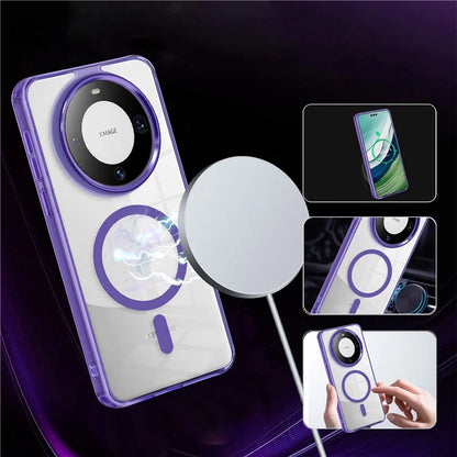 For Huawei Mate 60 Pro Case Anti-scratch PC + TPU Clear Phone Cover Compatible with MagSafe