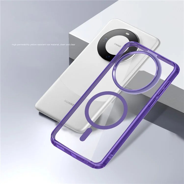 For Huawei Mate 60 Pro Case Anti-scratch PC + TPU Clear Phone Cover Compatible with MagSafe