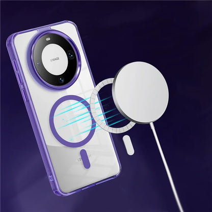 For Huawei Mate 60 Pro Case Anti-scratch PC + TPU Clear Phone Cover Compatible with MagSafe