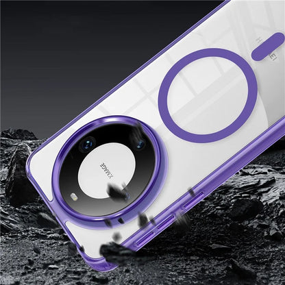 For Huawei Mate 60 Pro Case Anti-scratch PC + TPU Clear Phone Cover Compatible with MagSafe
