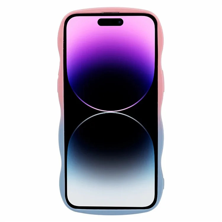 JTW Series for iPhone 14 Pro Case Anti-fall TPU Curly Wave Phone Back Cover