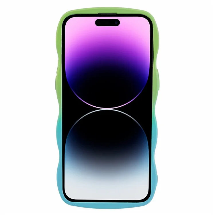 JTW Series for iPhone 14 Pro Case Anti-fall TPU Curly Wave Phone Back Cover