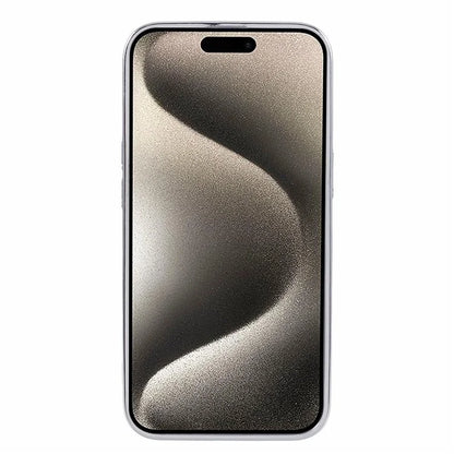 For iPhone 15 Case 3D Epoxy Electroplating Silver TPU Phone Back Cover