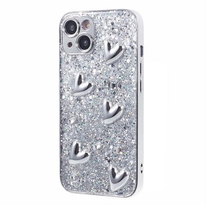 For iPhone 15 Plus Case 3D Epoxy Pattern Electroplating TPU Phone Cover