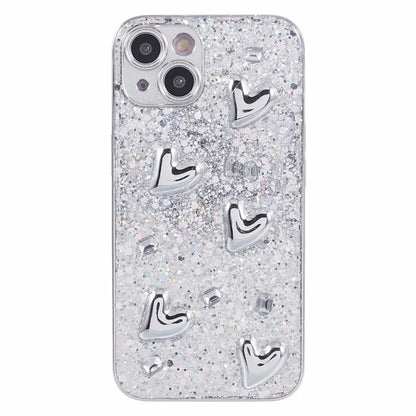 For iPhone 15 Plus Case 3D Epoxy Pattern Electroplating TPU Phone Cover
