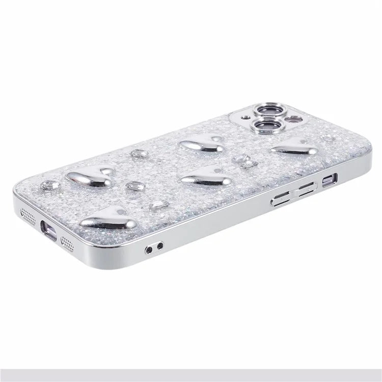 For iPhone 15 Plus Case 3D Epoxy Pattern Electroplating TPU Phone Cover