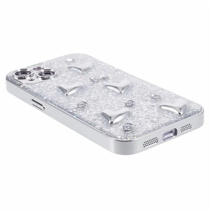 For iPhone 15 Plus Case 3D Epoxy Pattern Electroplating TPU Phone Cover