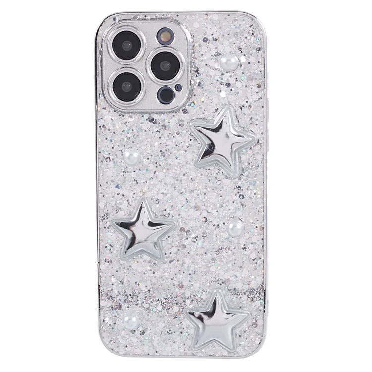 For iPhone 15 Pro Max Electroplating Case Soft TPU 3D Epoxy Phone Cover