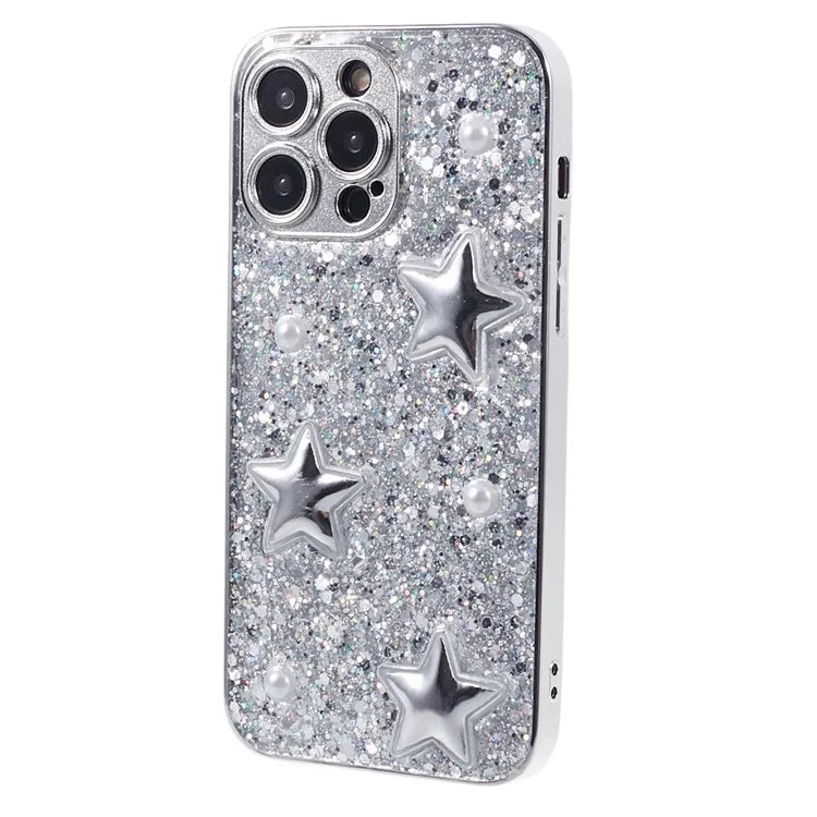 For iPhone 15 Pro Max Electroplating Case Soft TPU 3D Epoxy Phone Cover