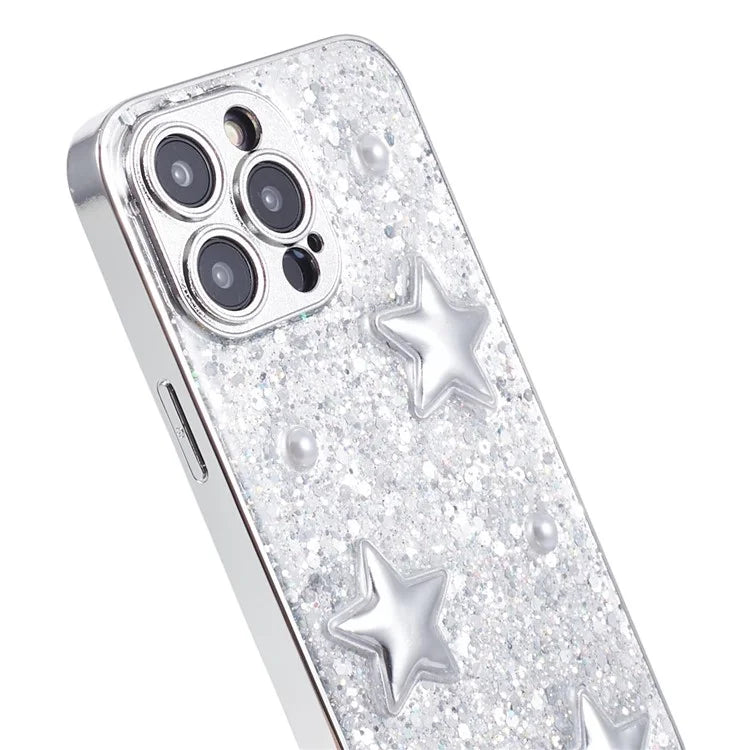 For iPhone 15 Pro Max Electroplating Case Soft TPU 3D Epoxy Phone Cover