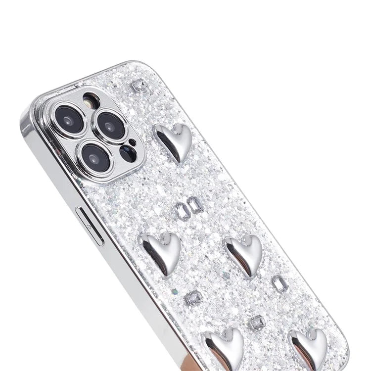 For iPhone 15 Pro Max Electroplating Case Soft TPU 3D Epoxy Phone Cover