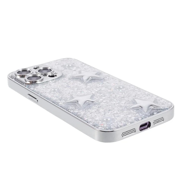 For iPhone 14 Pro Case Electroplated Precise Cutout Epoxy TPU Phone Back Cover