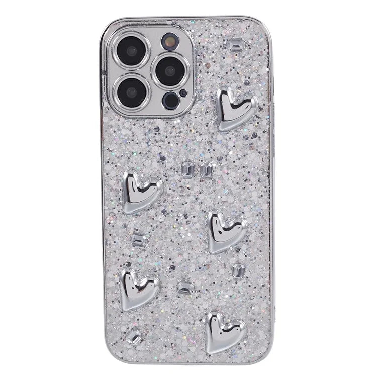 For iPhone 13 Pro Case 3D Epoxy Slim Fit Electroplating Phone Cover