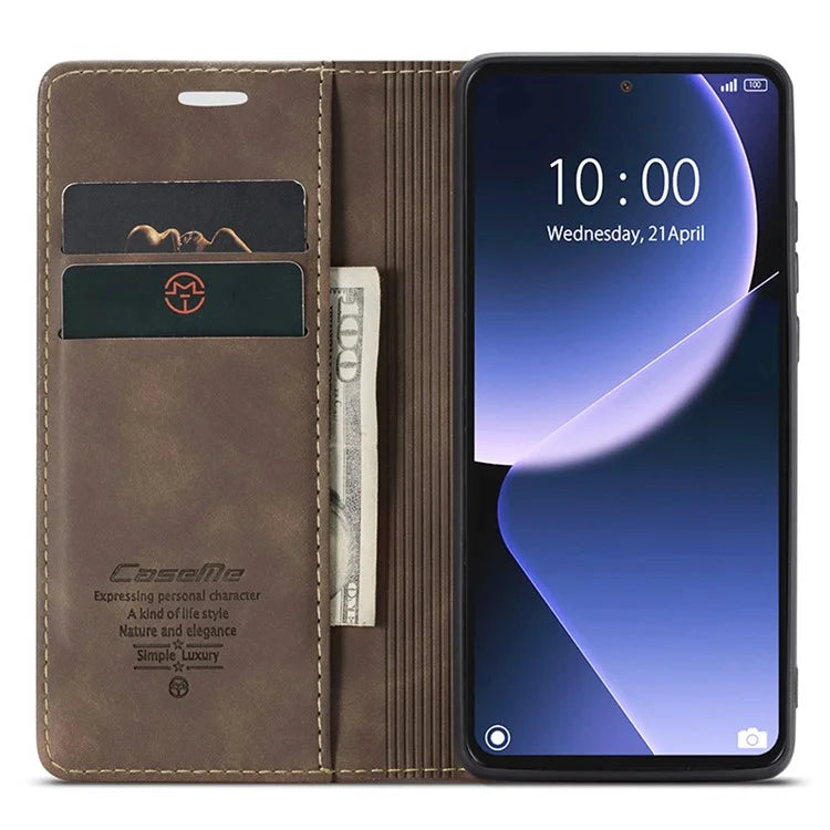 CASEME 013 Series For Xiaomi 13T / 13T Pro / Redmi K60 Ultra Case PU Leather Folio Stand Phone Cover