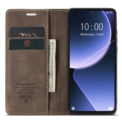 CASEME 013 Series For Xiaomi 13T / 13T Pro / Redmi K60 Ultra Case PU Leather Folio Stand Phone Cover