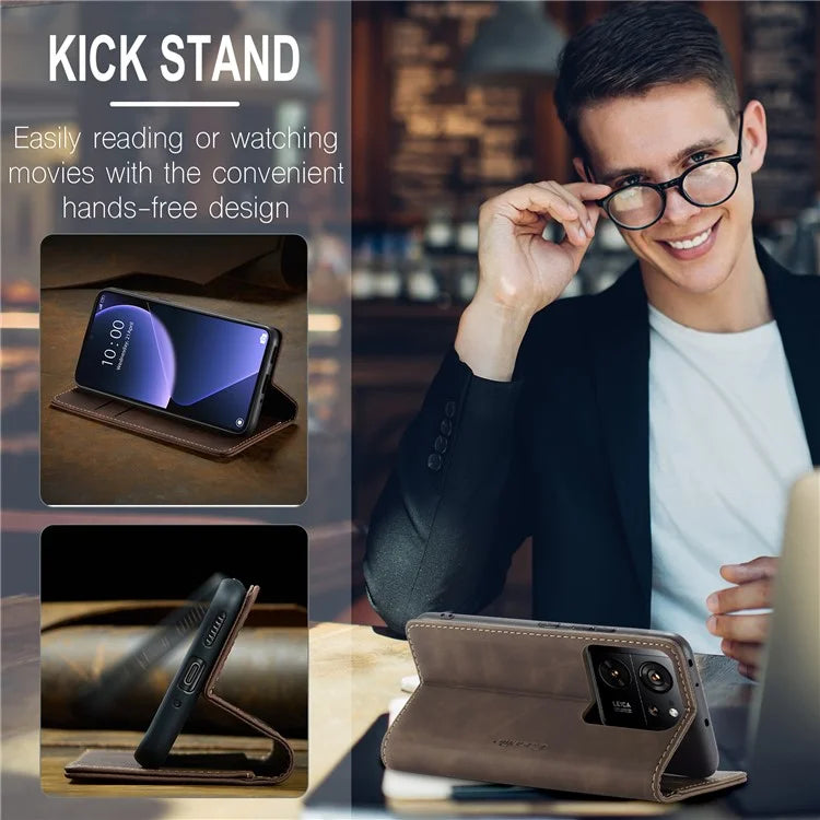 CASEME 013 Series For Xiaomi 13T / 13T Pro / Redmi K60 Ultra Case PU Leather Folio Stand Phone Cover
