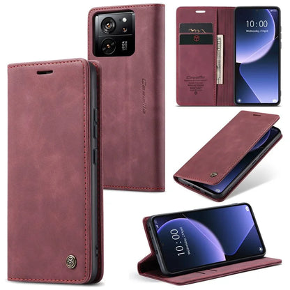 CASEME 013 Series For Xiaomi 13T / 13T Pro / Redmi K60 Ultra Case PU Leather Folio Stand Phone Cover