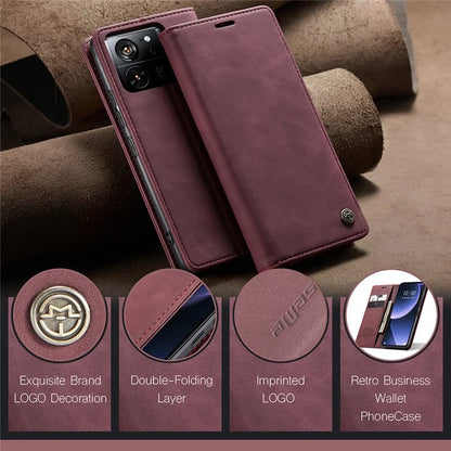 CASEME 013 Series For Xiaomi 13T / 13T Pro / Redmi K60 Ultra Case PU Leather Folio Stand Phone Cover