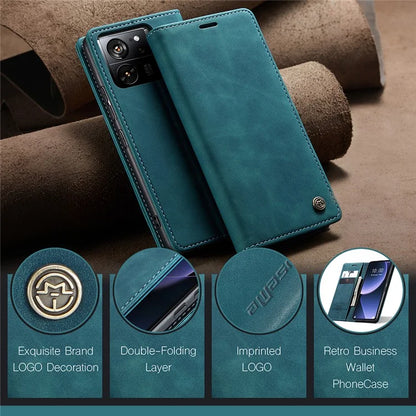 CASEME 013 Series For Xiaomi 13T / 13T Pro / Redmi K60 Ultra Case PU Leather Folio Stand Phone Cover