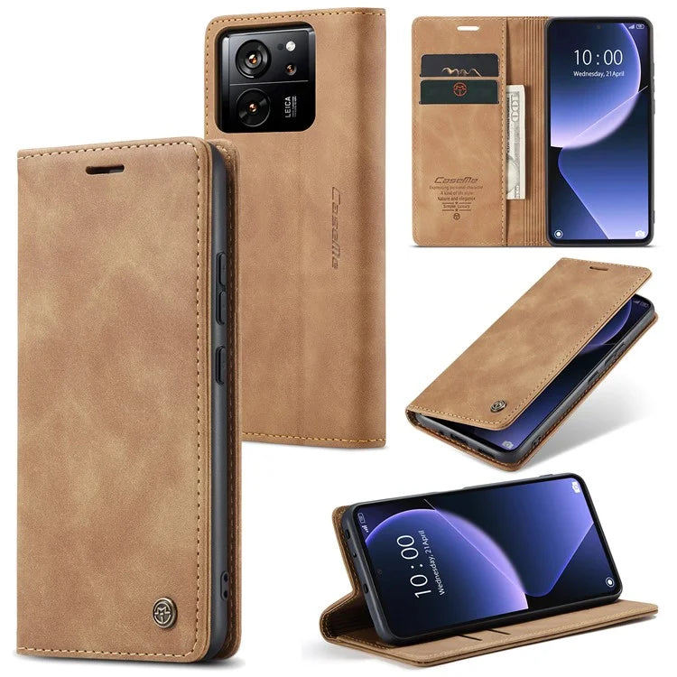 CASEME 013 Series For Xiaomi 13T / 13T Pro / Redmi K60 Ultra Case PU Leather Folio Stand Phone Cover
