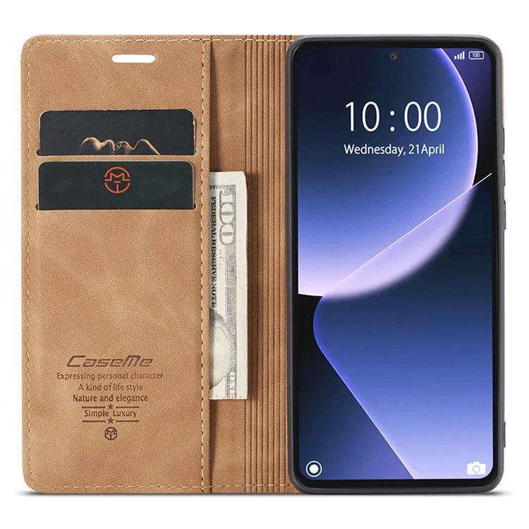 CASEME 013 Series For Xiaomi 13T / 13T Pro / Redmi K60 Ultra Case PU Leather Folio Stand Phone Cover