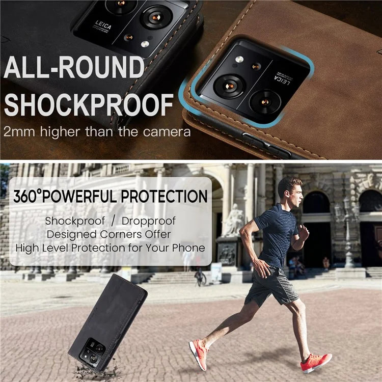 CASEME 013 Series For Xiaomi 13T / 13T Pro / Redmi K60 Ultra Case PU Leather Folio Stand Phone Cover