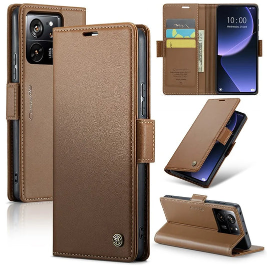 CASEME 023 Series For Xiaomi 13T / 13T Pro / Redmi K60 Ultra Case Leather Litchi Texture Phone Cover with Stand and Wallet
