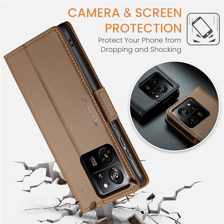 CASEME 023 Series For Xiaomi 13T / 13T Pro / Redmi K60 Ultra Case Leather Litchi Texture Phone Cover with Stand and Wallet
