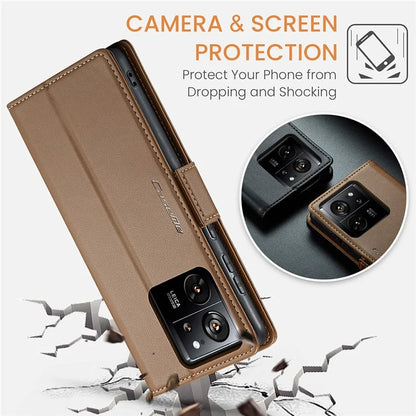 CASEME 023 Series For Xiaomi 13T / 13T Pro / Redmi K60 Ultra Case Leather Litchi Texture Phone Cover with Stand and Wallet