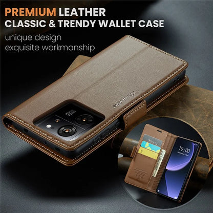 CASEME 023 Series For Xiaomi 13T / 13T Pro / Redmi K60 Ultra Case Leather Litchi Texture Phone Cover with Stand and Wallet