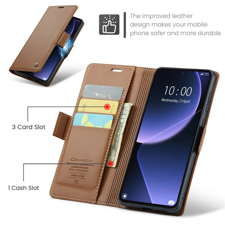 CASEME 023 Series For Xiaomi 13T / 13T Pro / Redmi K60 Ultra Case Leather Litchi Texture Phone Cover with Stand and Wallet