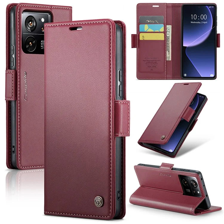 CASEME 023 Series For Xiaomi 13T / 13T Pro / Redmi K60 Ultra Case Leather Litchi Texture Phone Cover with Stand and Wallet