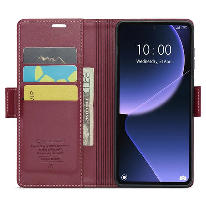 CASEME 023 Series For Xiaomi 13T / 13T Pro / Redmi K60 Ultra Case Leather Litchi Texture Phone Cover with Stand and Wallet